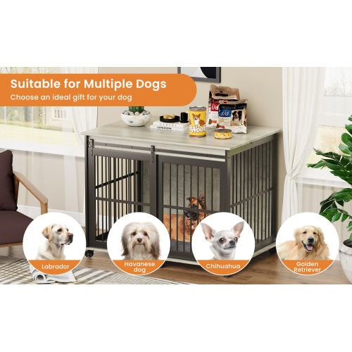 Furniture Dog Cage Sliding Iron Door Dog Cage With Mat