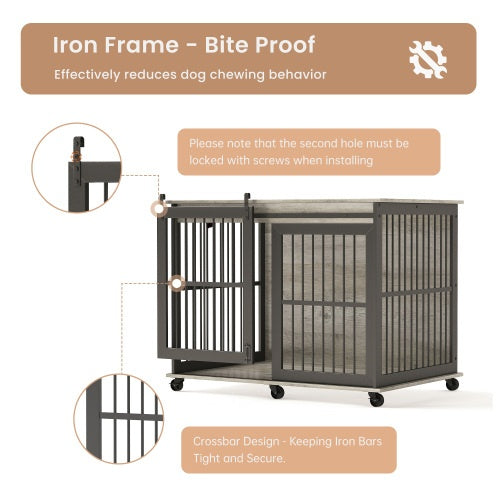 Furniture Dog Cage Sliding Iron Door Dog Cage With Mat