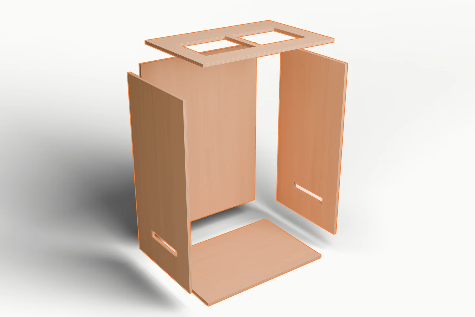Cut the plywood panels and real ventilation apertures