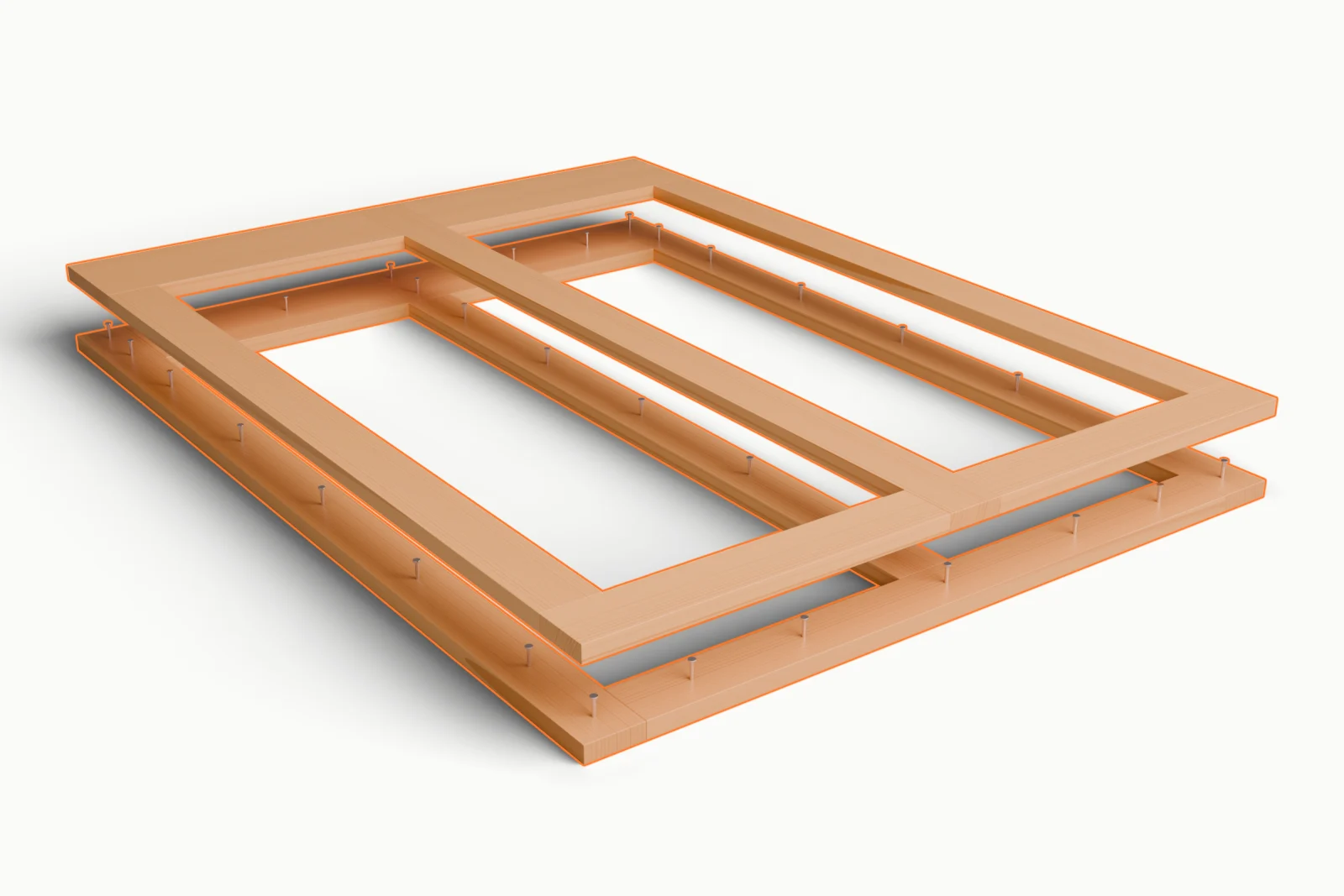 Laminate the fixed front frame