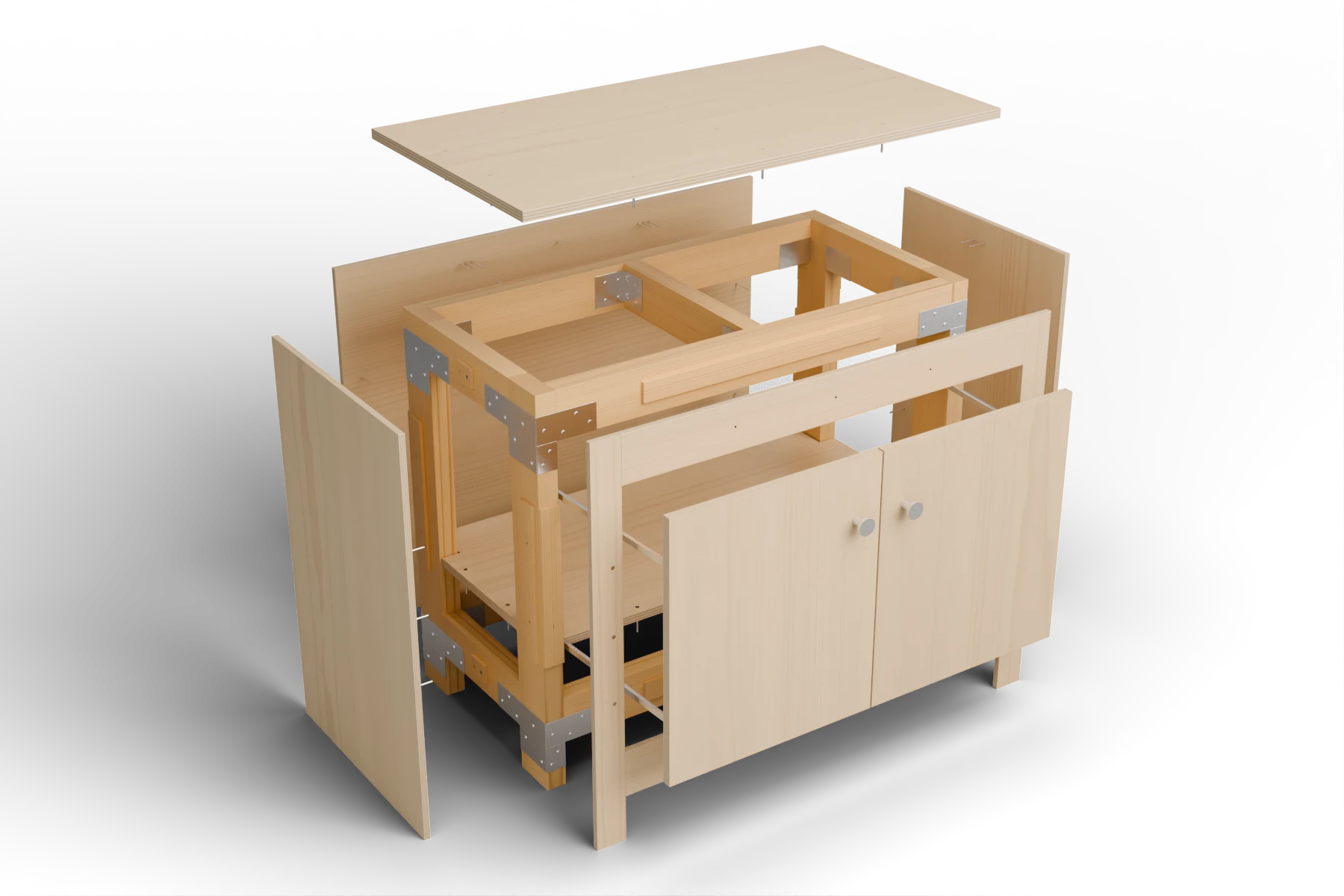 exploded view of the cabinet stand