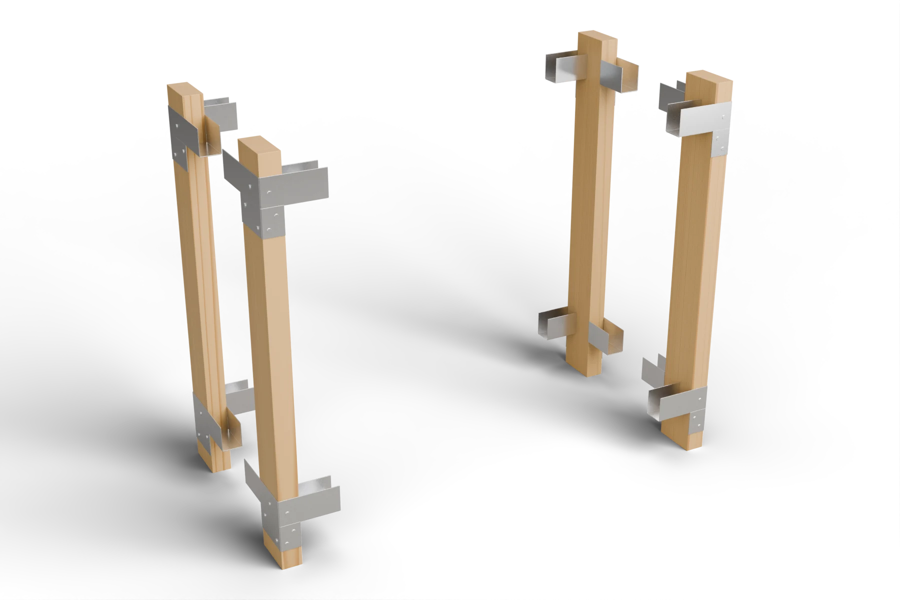 Attach the corner connectors to the posts