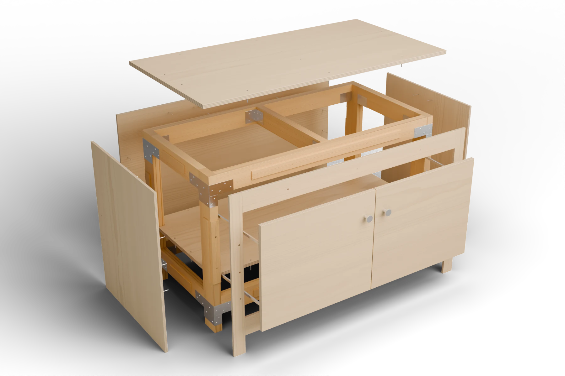 exploded view of the cabinet stand