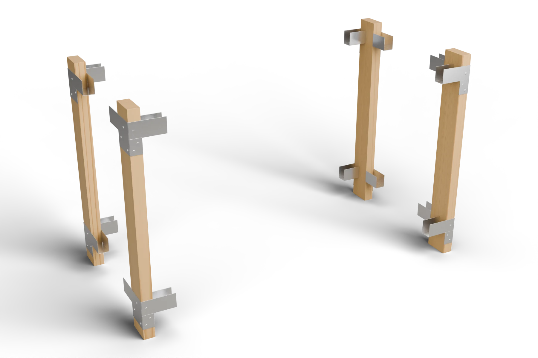 Attach the corner connectors to the posts